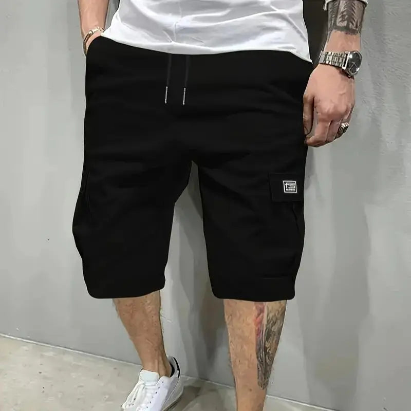 Men’s shorts set (1-piece or 3-piece options; khaki/black/gray) — slanted pockets — single rear side pocket — versatile casual wear — suitable for everyday use; summer shorts ideal for daily outings and vacations; multi-pocket casual shorts