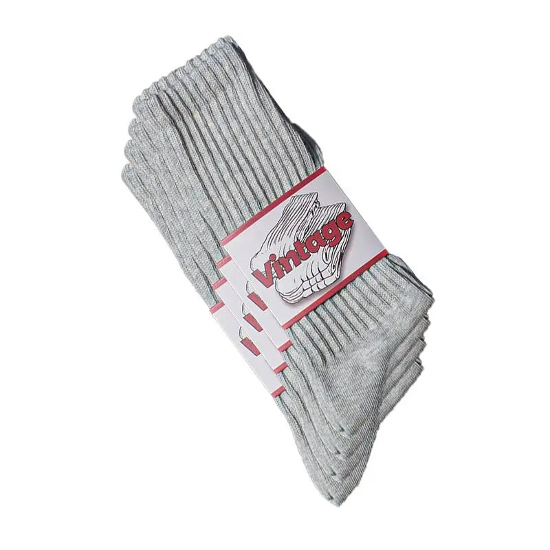 4 Pairs Natural 98% Cotton Crew Socks - Seamless, Breathable, Cozy Fall & Winter Socks for Women & Men