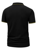 Men's Luxury Golf Polo Shirt Set, 3-Pack, Durable Collared Short-Sleeve Polos with Logo Print, Breathable Stretchy All-Season Casual Wear