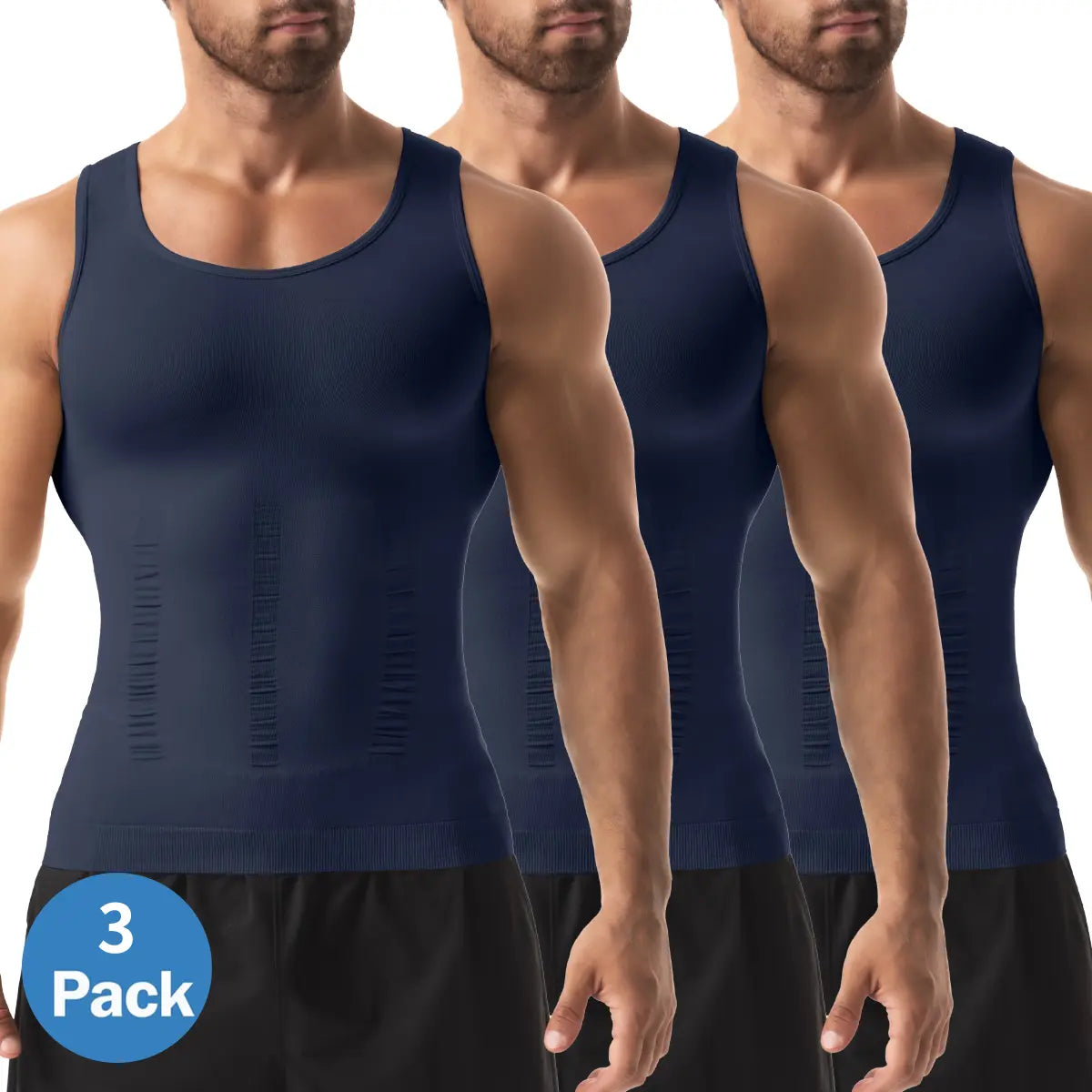 Men's Compression Shapewear Tank Top (1/2/3/4 Pack) – Tummy Control Breathable Workout Undershirt