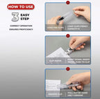 2 Pcs Portable Binder Clip Stapler, with 100 Pcs Small Binder Clips, Non-Destructive Paper Clam Dispenser for Office, Home, School
