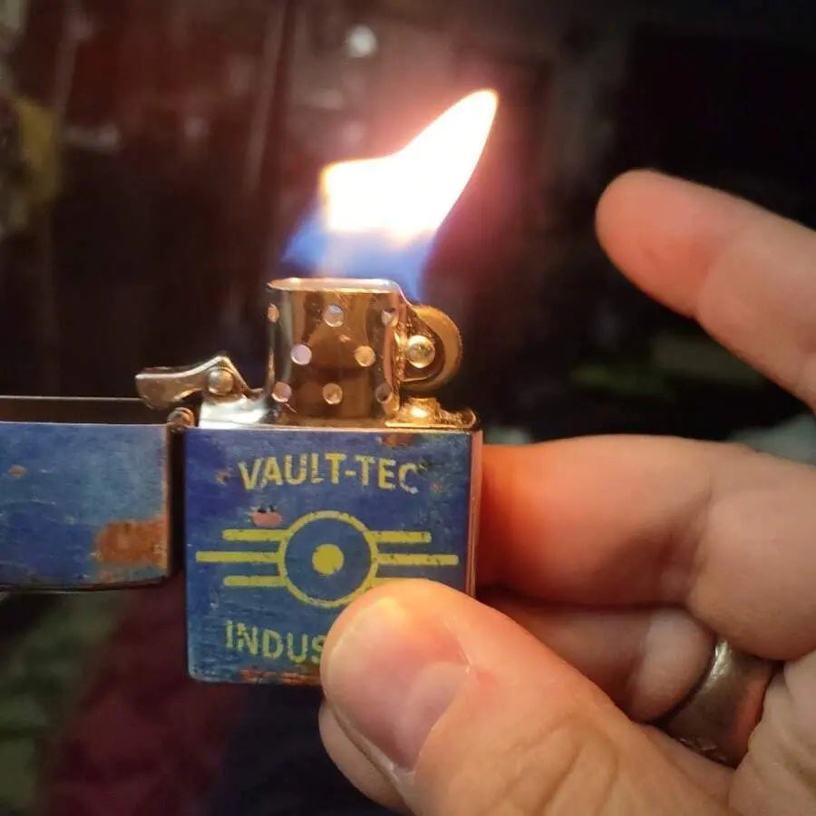 Fallout Themed Stainless Steel Lighter - Sheller Tech (No Fuel Included, Perfect Holiday Gift for Him)