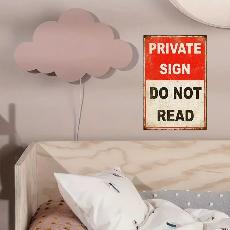 1pc Rectangular Cast Iron Funny Quote Sign (12x8 in "Do Not Read"), Vintage Garage Signs, Signage for Home Room Decor