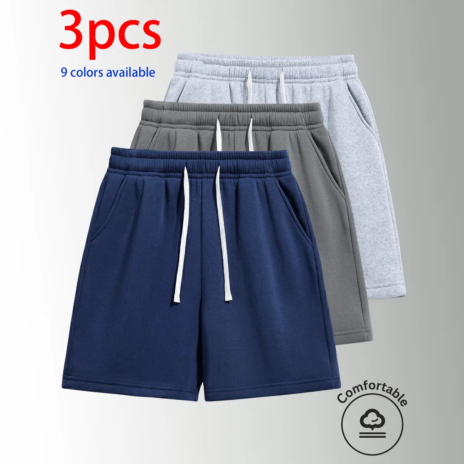 Unisex 3-Pack 5-Inch Drawstring Athletic Shorts: Breathable Running & Casual Shorts