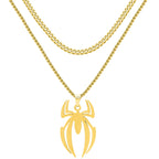 Spider Necklace For Men Women Titanium Stainless Steel Gold Silver Black Cuban Chain Paperclip Chain Lightweight Trendy Cool Goth Spider Pendant Necklace For Teen Halloween Non Tarnish Jewelry y2k Stylish Unique Accessories Birthday Gifts With Gift Box
