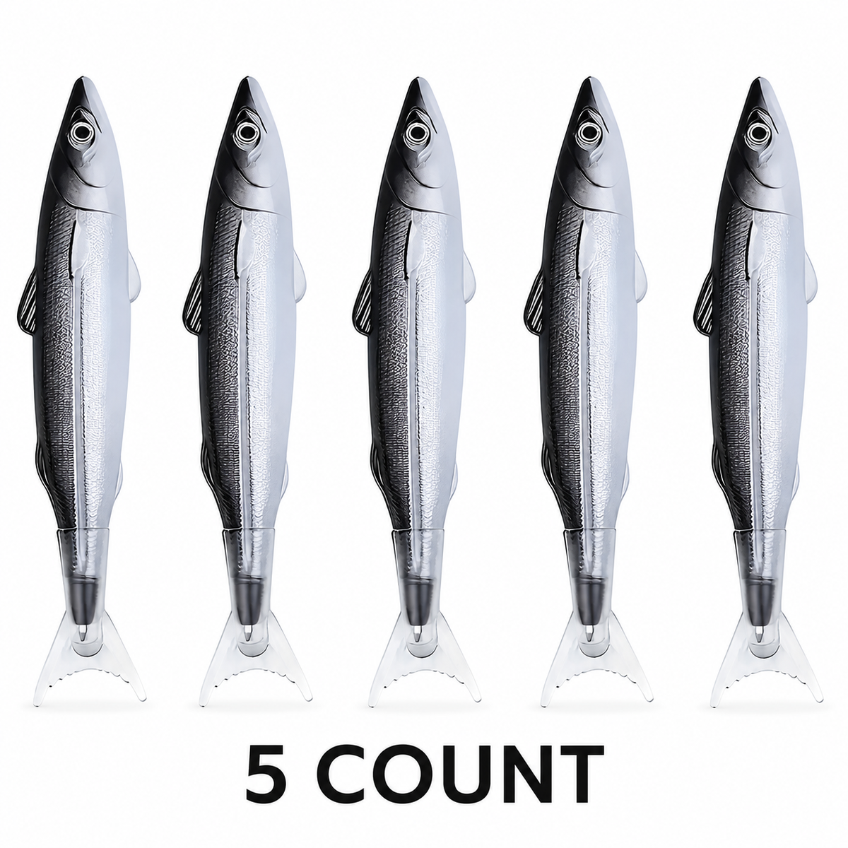 Fish shaped ballpoint pens - 5 count