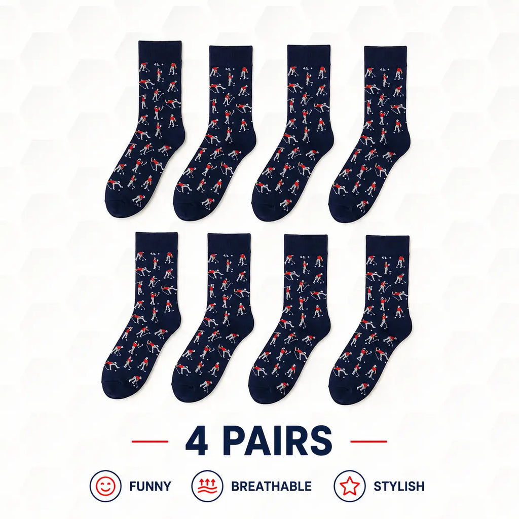 Golf Socks - Funny Angry Golfer Socks - 2 Pair per Pack - Size 10-13 Socks