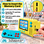 PYBGE GV300 Vintage Handheld Gaming Console - 2.8in IPS Screen, Low-Voltage Charging, Compact Design, Included Game Cables - Game Night Gadget, Unique Cool Gifts, Teen Boy Christmas Gift Idea