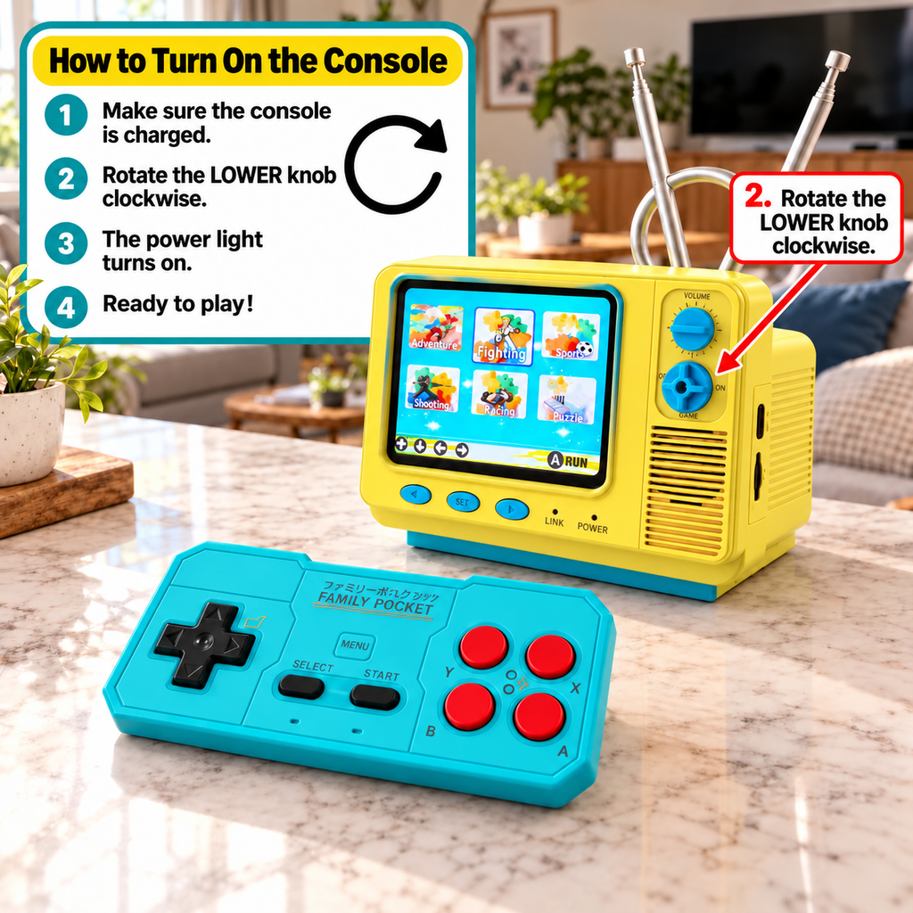 PYBGE GV300 Vintage Handheld Gaming Console - 2.8in IPS Screen, Low-Voltage Charging, Compact Design, Included Game Cables - Game Night Gadget, Unique Cool Gifts, Teen Boy Christmas Gift Idea