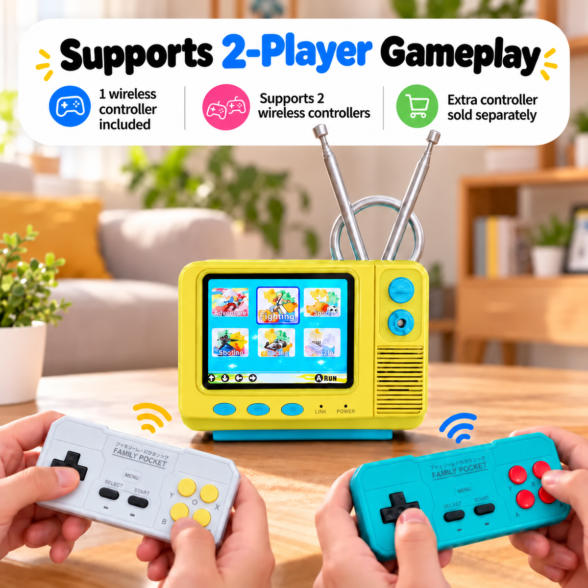 PYBGE GV300 Vintage Handheld Gaming Console - 2.8in IPS Screen, Low-Voltage Charging, Compact Design, Included Game Cables - Game Night Gadget, Unique Cool Gifts, Teen Boy Christmas Gift Idea