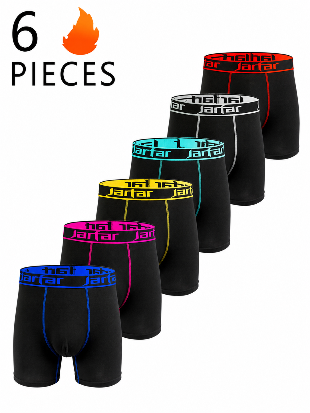 6PCS Multicolor Men's Comfortable Boxer Briefs