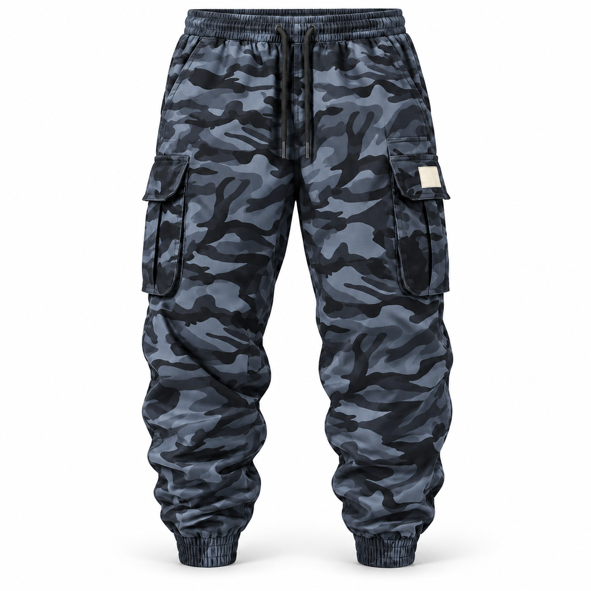 Single pair men's tactical cargo pants - blue camouflage
